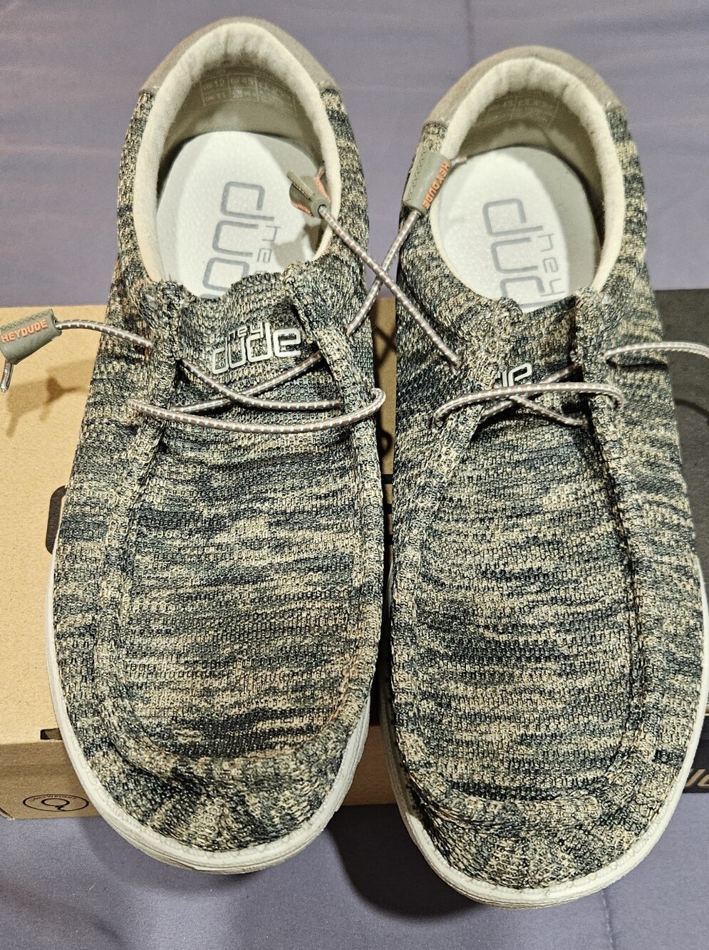 Hey Dude Wally Sox Knit Slip-On Shoes in  Men Size 12 Woodland Camo
